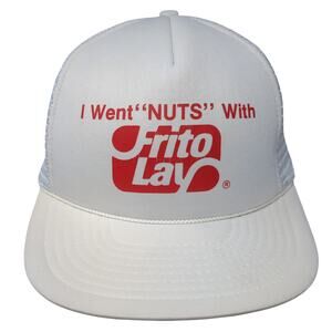 I Went Nuts With Frito Lay Snapback Trucker Hat White One Size Mesh Back Winner